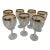 Late 20th Century Gold-Rimmed Wine Glasses- Set of 7 For Sale