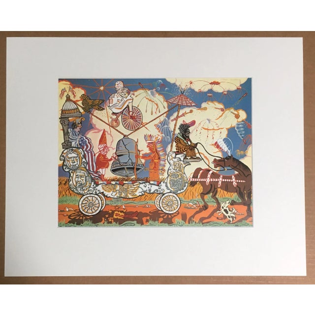 1970s 1975 "Bicentennial Bandwagon" Red Grooms Print from the Kent Spirit of Independence Portfolio For Sale - Image 5 of 5