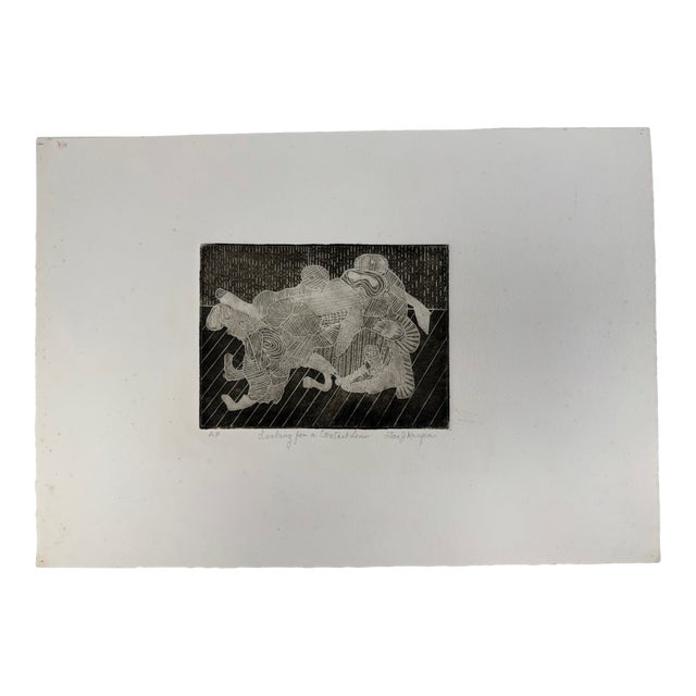 Abstract Late 20th Century, "Looking for a Contact Lens", Abstract Expressionist, Print on Paper, Stanley J. Krupa For Sale - Image 3 of 9