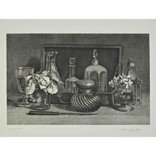 Vairo Mongatti, Composition of Still Life, Etching, 1970s For Sale