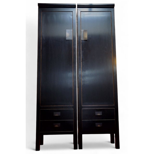 Early 21st Century Vintage Cabinet in Black Lacquered Ash, 2010s, Set of 2 For Sale - Image 5 of 18