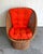 Mid-Century Modern Midcentury Wicker Pod Chair W/ Original Orange Cushions For Sale - Image 3 of 6