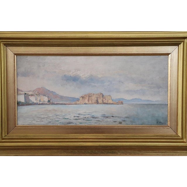 View of the Gulf of Naples, Oil Painting on Board, Early 20th Century, Framed For Sale - Image 7 of 13