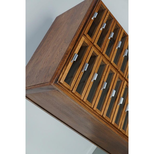 Vintage Dutch Oak Haberdashery Shop Cabinet, 1950s For Sale - Image 13 of 18