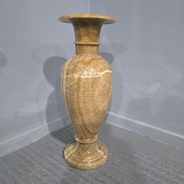 Huge Carved Alabaster Vase, 1930 For Sale - Image 6 of 10