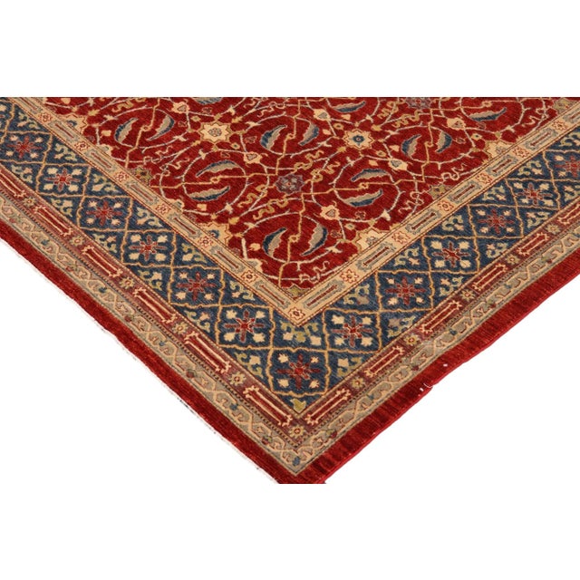 Textile 1990s Classic Ziegler Red Blue Hand-Knotted Wool Rug - 10'5'' X 13'7'' For Sale - Image 7 of 8
