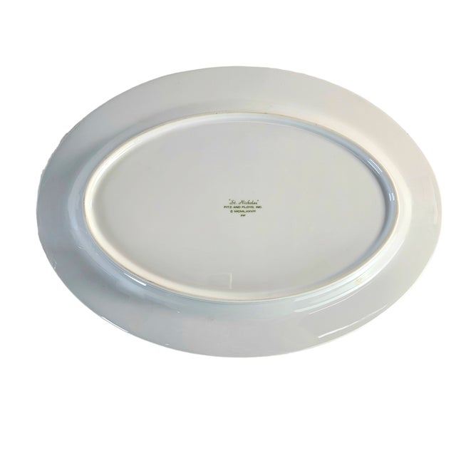 Late 20th Century Fitz and Floyd St. Nicholas Oval Serving Platter 14" For Sale - Image 5 of 5
