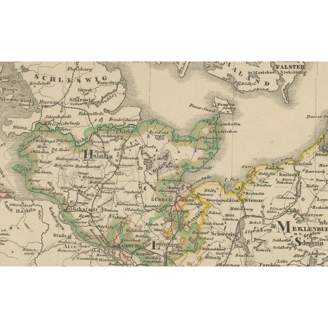 Antique Map of Northeastern Germany – Saxon & Prussian States, 1858 Detailed and finely engraved map titled "Nord-...
