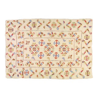 1960s Afghan Flatweave Hand Knotted Wool Rug, 6'6 X 9'3 For Sale