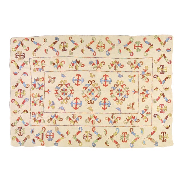 1960s Afghan Flatweave Hand Knotted Wool Rug, 6'6 X 9'3 For Sale