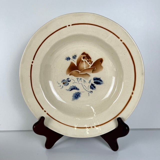 20th Century Sarreguemines Soup Plates with Floral Motif, 1920s, Set of 6 For Sale - Image 9 of 14