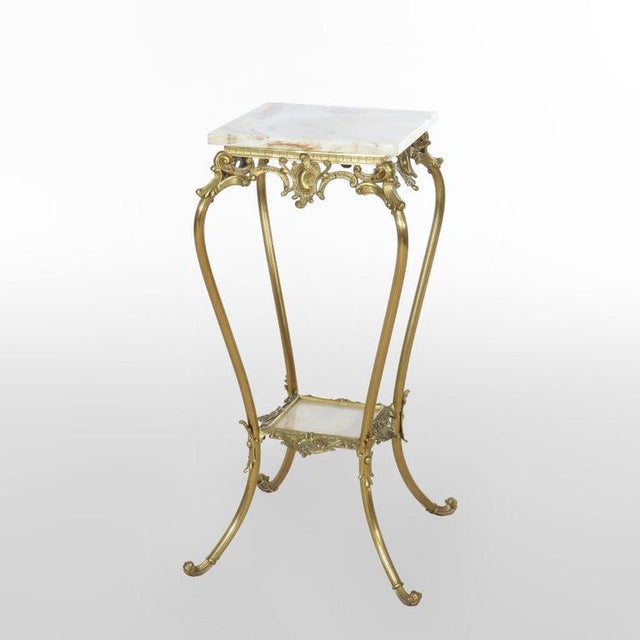 Rococo Gilt Bronze & Onyx Plant Stand C1910 For Sale - Image 4 of 11