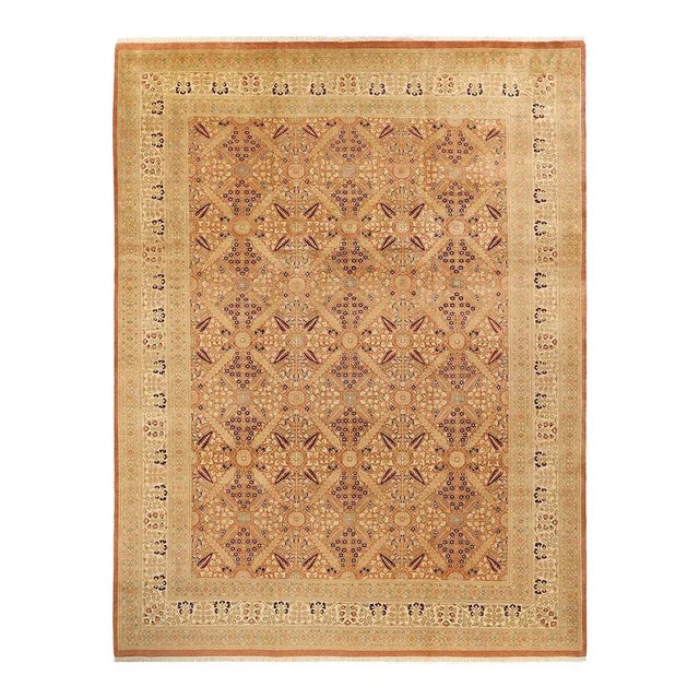Mogul Collection Hand-Knotted Area Rug - Brown 10' 3" x 13' 4" For Sale - Image 4 of 4