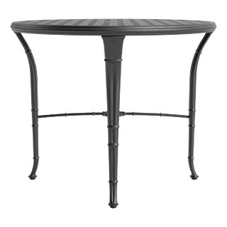 Brown Jordan Calcutta 36" Round Cast Bistro Umbrella Table, Textured Pewter frame For Sale