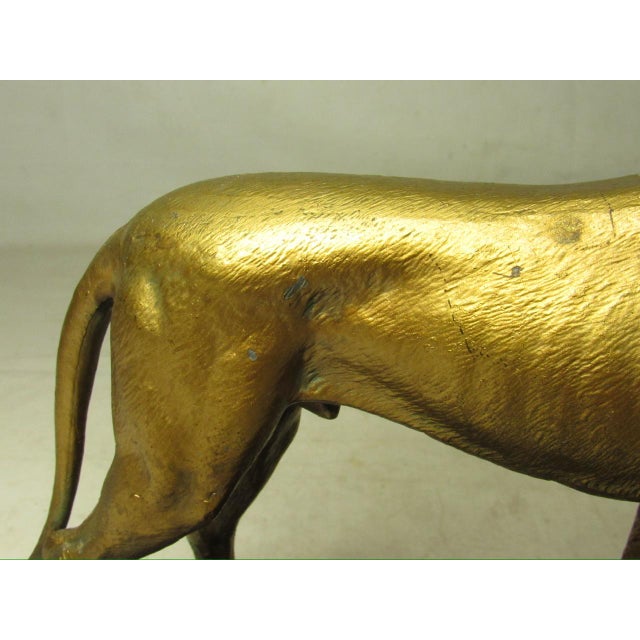Goldenrod Vintage Gilt Metal Doberman Figurine For Sale - Image 8 of 16