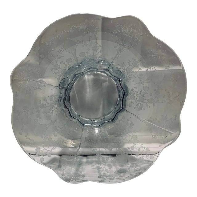 Crystal 1940’s Etched Fruit Bowl For Sale