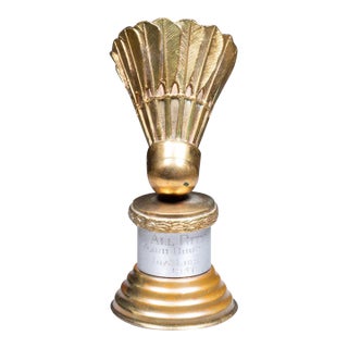 Vintage Brass Badminton Trophy c.1947 For Sale