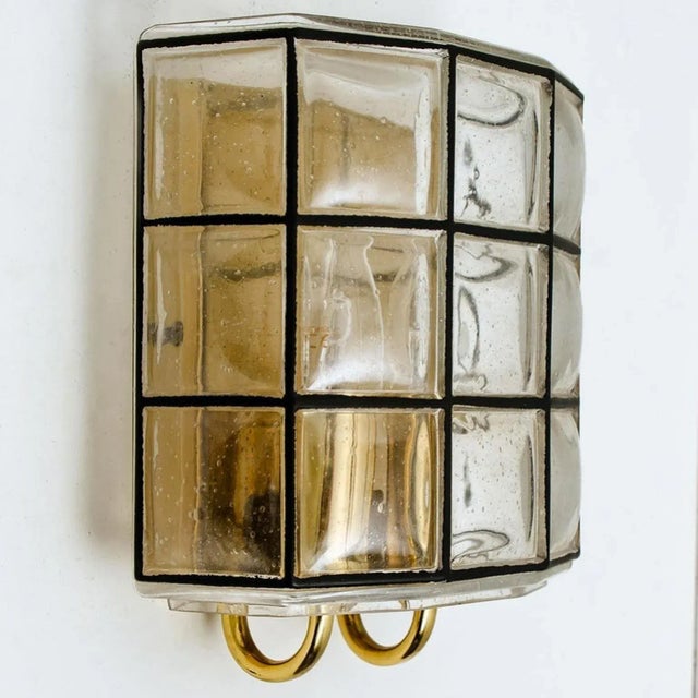 Iron and Bubble Glass Wall Lamps from Limburg, Germany, 1960s, Set of 2 For Sale - Image 4 of 13