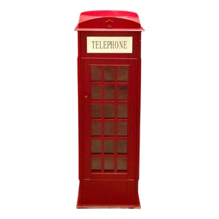 Late 20th Century Telephone Booth Storage Cabinet Large Bookshelf Vintage Classic British Decor For Sale