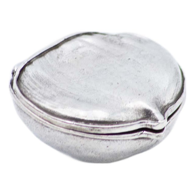 Chestnut-Shaped Silver Pill Box For Sale