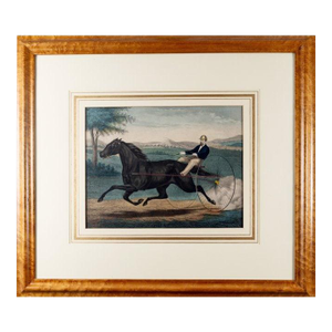 Mid 19th Century Currier & Ives Hand-Colored Lithograph "Grand Young Trotting Stallion Axtell"