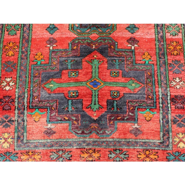 Vintage Caucasian Kazak Rug With Triple Geometric Medallions 4'1 X 7'0 For Sale - Image 10 of 13
