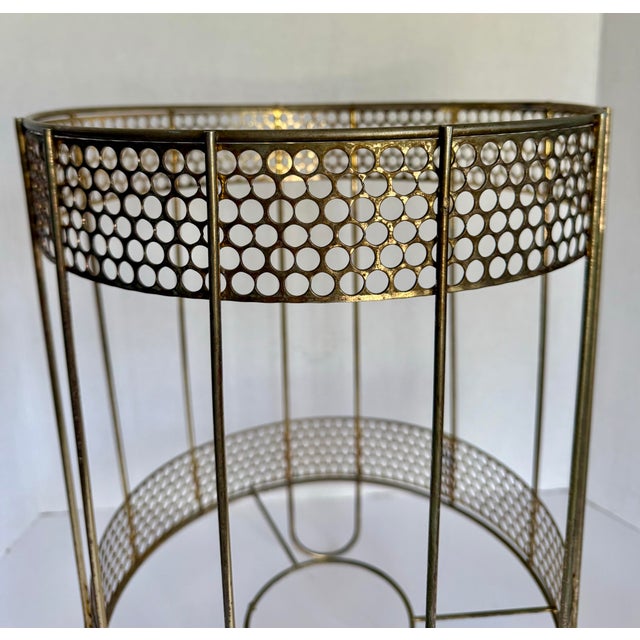 Mid-Century Modern Atomic Metal Wastebasket For Sale - Image 9 of 9