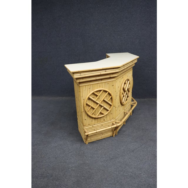 Mid-Century Modern Split Bamboo & Rattan Tiki Dry Bar For Sale - Image 9 of 18