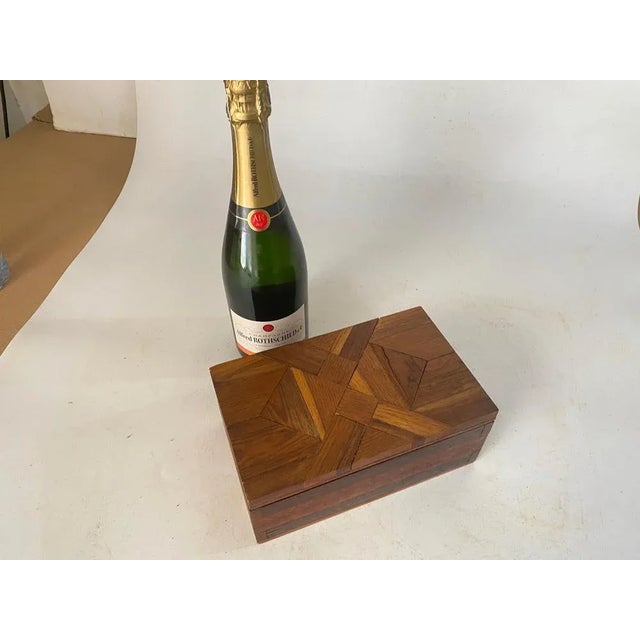Jewelry Box in Wood with Geometrical Inlays, France, 1970s For Sale - Image 4 of 12