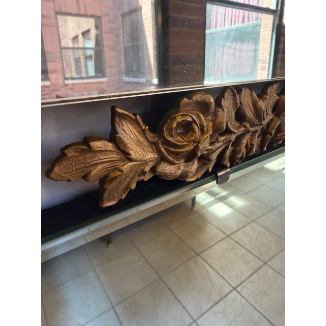 1950s Vintage 1950s Parisian Apartment Large Monumental Ornate Wall Mirror For Sale - Image 5 of 9