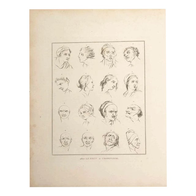 Thomas Holloway, Portrait of Men and Women, Original Etching, 1810 For Sale