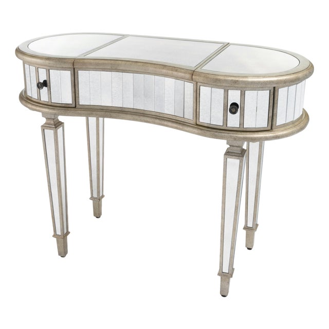 Constance Mirrored Vanity Table, Silver For Sale