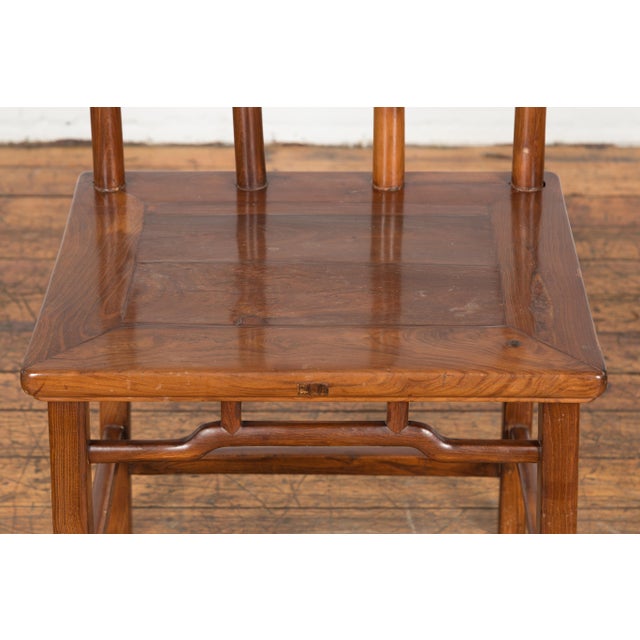 Antique Wooden Chair with Slightly Arched Back For Sale - Image 4 of 12