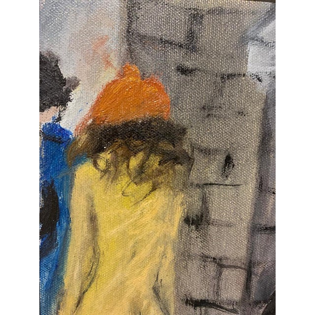 Bruno Paoli "By Rose" Original Italian Modern Figurative Portrait, 20th Century Florence Italy Fine Art Painting, Oil on Board, 27.5x23.5" For Sale - Image 4 of 7