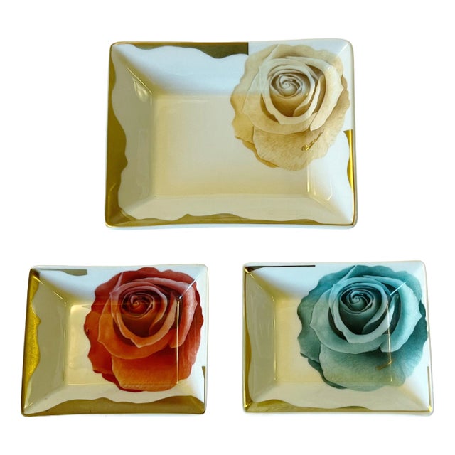Roberto Cavalli Set of 3 Porcelain Trays For Sale
