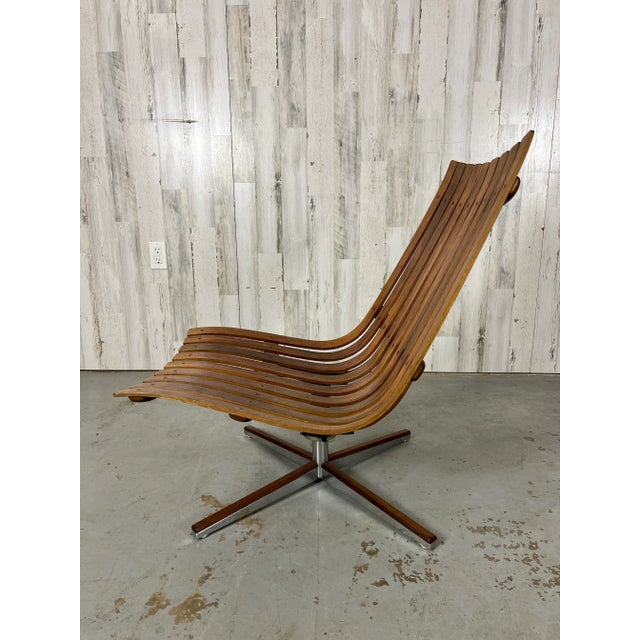 Mid 20th Century Mid 20th Century Rosewood Swivel Lounge Chair Attributed to Hans Brattrud for Georg Eknes For Sale - Image 5 of 13