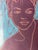 RARE: A strikingly modern female portrait, framed. The color, line, and close-up composition project a remarkably strong,...