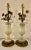 1940s Early Murano Aventurine Filled Hand Blown Glass With Brass Flower Pedal Lamps With Original Foil Tag, a Pair For Sale - Image 12 of 12