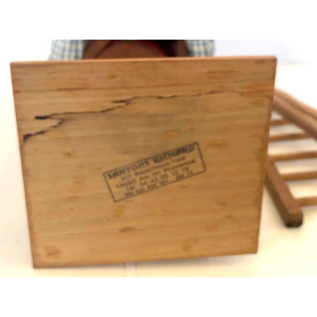 Wood Aix De Provence Santons Richard Clay Sculpture of a Grape Harvester and His Ladder For Sale - Image 7 of 8