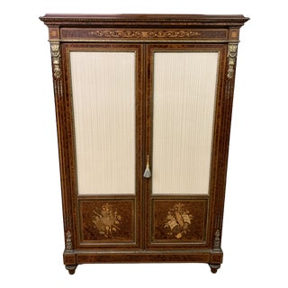Antique French Inlaid Mahogany and Amboyna Bookcase, 1880 For Sale