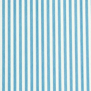 Schumacher Edwin Stripe Narrow Wallpaper in Ocean For Sale