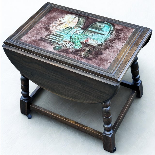 Jacobean Mid-Century Jacobean Style Swedish Drop Leaf Side Table For Sale - Image 3 of 14