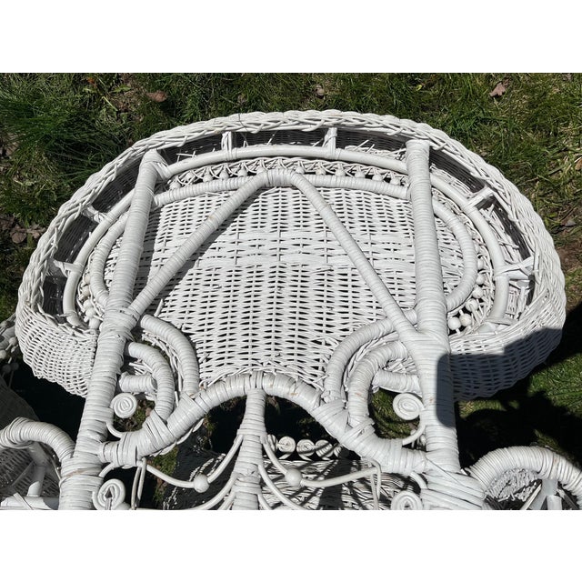 1899 Attributed to Heywood & Wakefield Wicker Loveseat, 2 Chairs and Cocktail Table Seating Group- 4 Pieces For Sale - Image 13 of 18