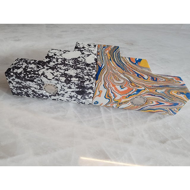 White Tom Dixon Swirl Stepped Bookend/Candleholder Set of 2 For Sale - Image 8 of 12