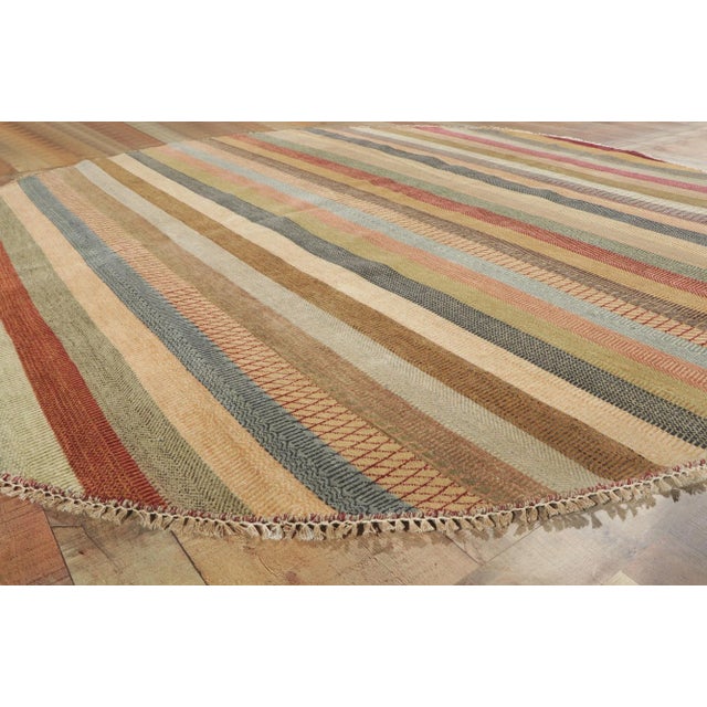 Striped Round Area Rug - 08'11 X 09'00 For Sale In Dallas - Image 6 of 9