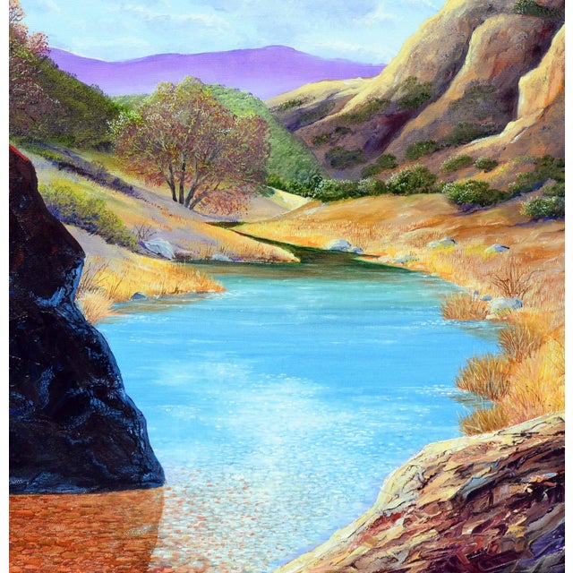 1980s Mount Hamilton Realist Landscape by Luke Stamos For Sale In Monterey, CA - Image 6 of 9