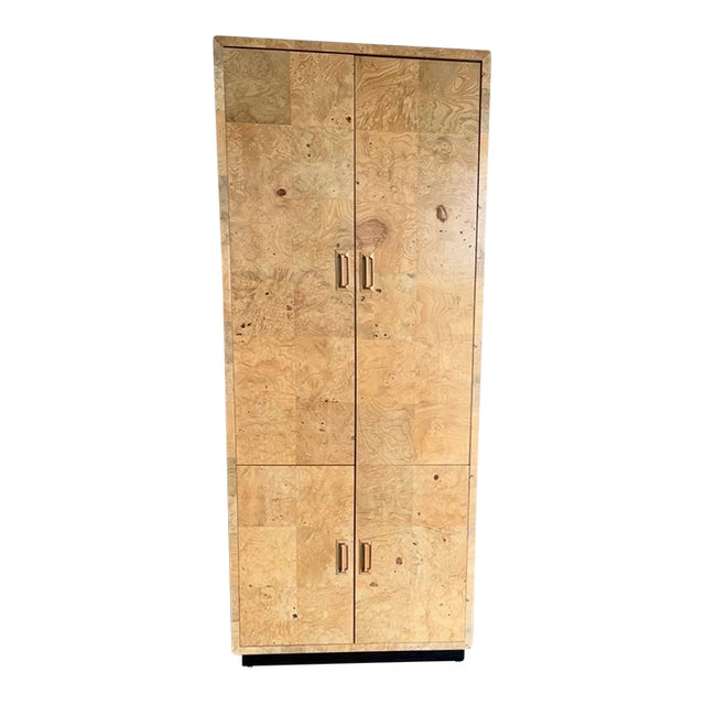 Henredon Scene Two Burlwood Dry Bar Cabinet For Sale