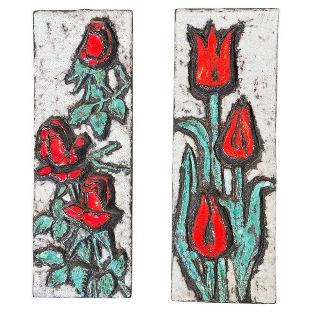 Vintage Wall Plaques from Ruscha Keramik, 1977, Set of 2 For Sale - Image 12 of 12