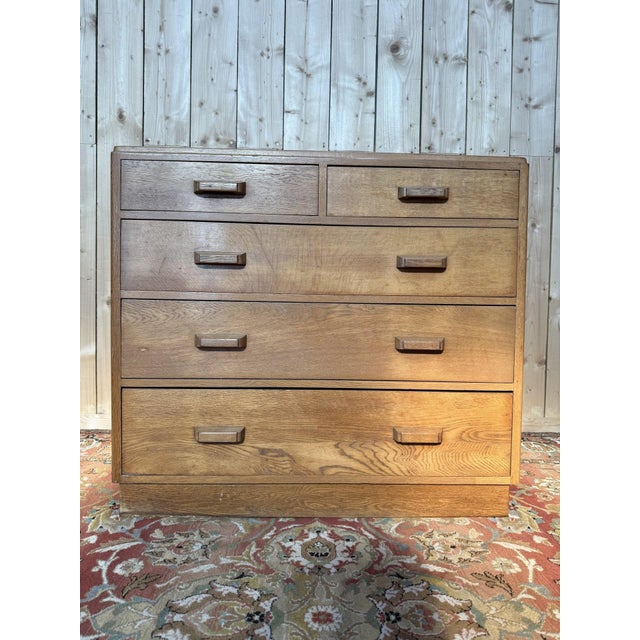Vintage Oak Chest of Drawers, 1950 For Sale - Image 9 of 9