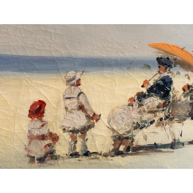 1960s Signed Francois Gisson Post-Impressionist Paris Seascape Painting For Sale - Image 12 of 13